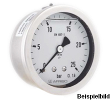 85114712   Bourdon-tube chemical gauge, with glycerin filling, RF63CHGLY D712, GB63-H/6 VA