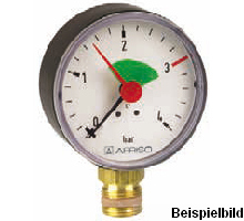 63287, HY 100 RAD   Bourdon-tube gauge, LB100-U/10BAR/100mWS