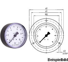 85117231   Bourdon-tube gauge, RF63 D231, LB63-FR/25