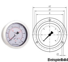 85123731S   Bourdon-tube gauge, with glycerin filling, RF63GLY D731, GB63-FR/40 MPa