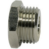 251.00/N-E  Reduziernippel, value line, G 1/8 außen, M5 innen, SW 14, Messing vernickelt