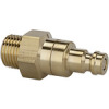 243.031-B  Nippel, für Kupplungen NW 5, beidseitig absperrend, Messing blank, G 1/8 AG