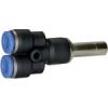 PYS-3  Y-Steckverbindung, Stecknippel 3 mm, Blaue Serie mini, für Schlauch-Dmr. 3