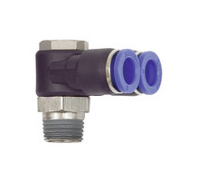 211.018-8  Y-Winkel-Steckverschraubung, Blaue Serie, drehbar, R 1/8 außen, Dmr. 8 mm