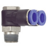 211.018-8  Y-Winkel-Steckverschraubung, Blaue Serie, drehbar, R 1/8 außen, Dmr. 8 mm