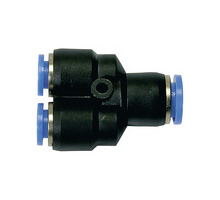 141.010  Y-Steckverbindung, Blaue Serie, reduzierend, für Schlauch-Dmr. 1x10/2x8
