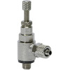 337.005-4  Drosselventil, Drosselung beidseitig, Schnellverschraubung M5, Schlauch 4/2,5