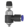 282.003-3  Drosselrückschlagventil, Blaue Serie mini, Zuluftdrosselung, M3 außen, Dmr. 3 mm