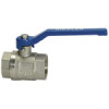 334.02-E  Kugelhahn, valve line, mit Handhebel blau, Messing vernickelt, IG/IG, G 1/4