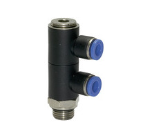 171.014-8  L-Mehrfachverteiler, Blaue Serie, 2-fach, drehbar, G 1/4 außen, Dmr. 8 mm