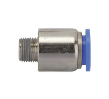 208.038-12  Gerade Steckverschraubung, Blaue Serie, rund, R 3/8 außen, Dmr. 12 mm