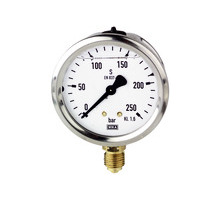 704-C  Glyzerinmanometer, CrNi-Stahl, G 1/4 unten, 0-2,5 bar, Dmr. 63