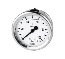 809-C  Glyzerinmanometer, CrNi-Stahl, G 1/4 hinten, zentrisch, 0-25 bar, Dmr. 63