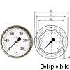 RF160 I MK2.11,D431  Rohrfeder-Industriemanometer, 0-10 bar, Dreilochflansch und Grenzsignalgeber